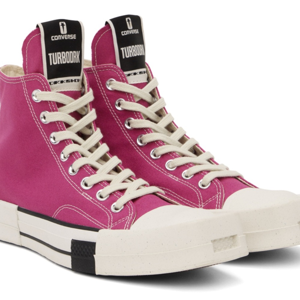 Converse Pink and White High-Top Sneakers